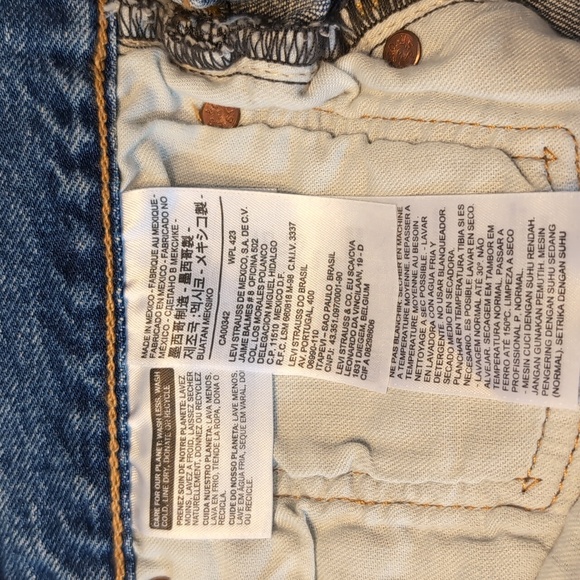 Levi 501Original Fit Straight Leg Stretch Blue Jeans Size W34 L30 Button Up Fly - Picture 7 of 7